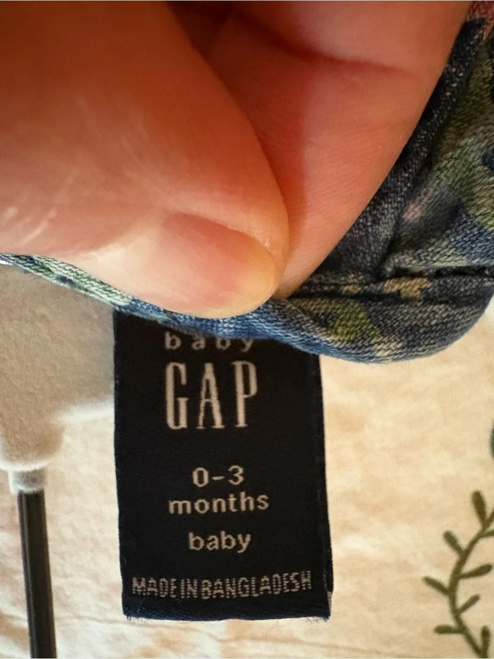 GAP Floral Denim Ruffle Shoulder Dress